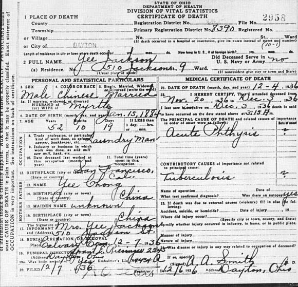 Death certificate
